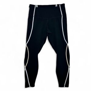 Stylish Black Capris with White Accents and phone pocket